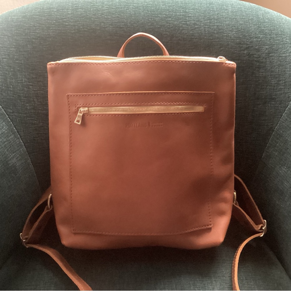Portland Leather tote backpack